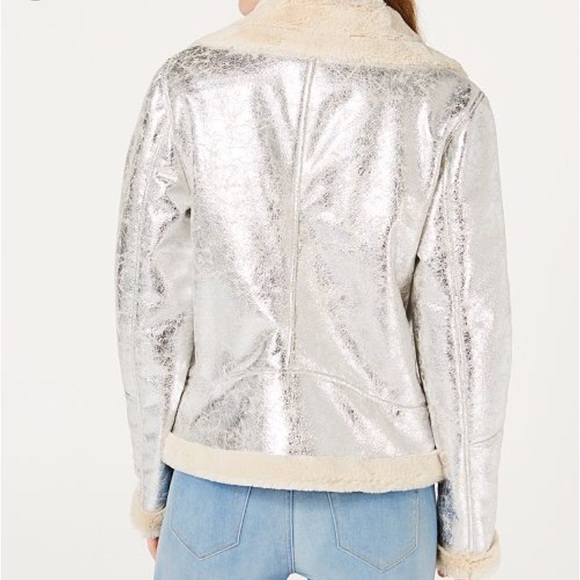 NWT Tommy Hilfiger faux shearling moto jacket. - Picture 2 of 8